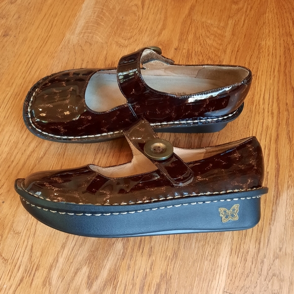Alegria Paloma Patent Leather Mary Jane, Animal Print, US Size 7/7.5, EU 37 - Picture 2 of 9